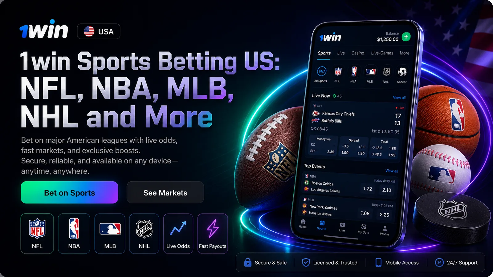 1win — 1win Sports Betting US: NFL, NBA, MLB, NHL and More